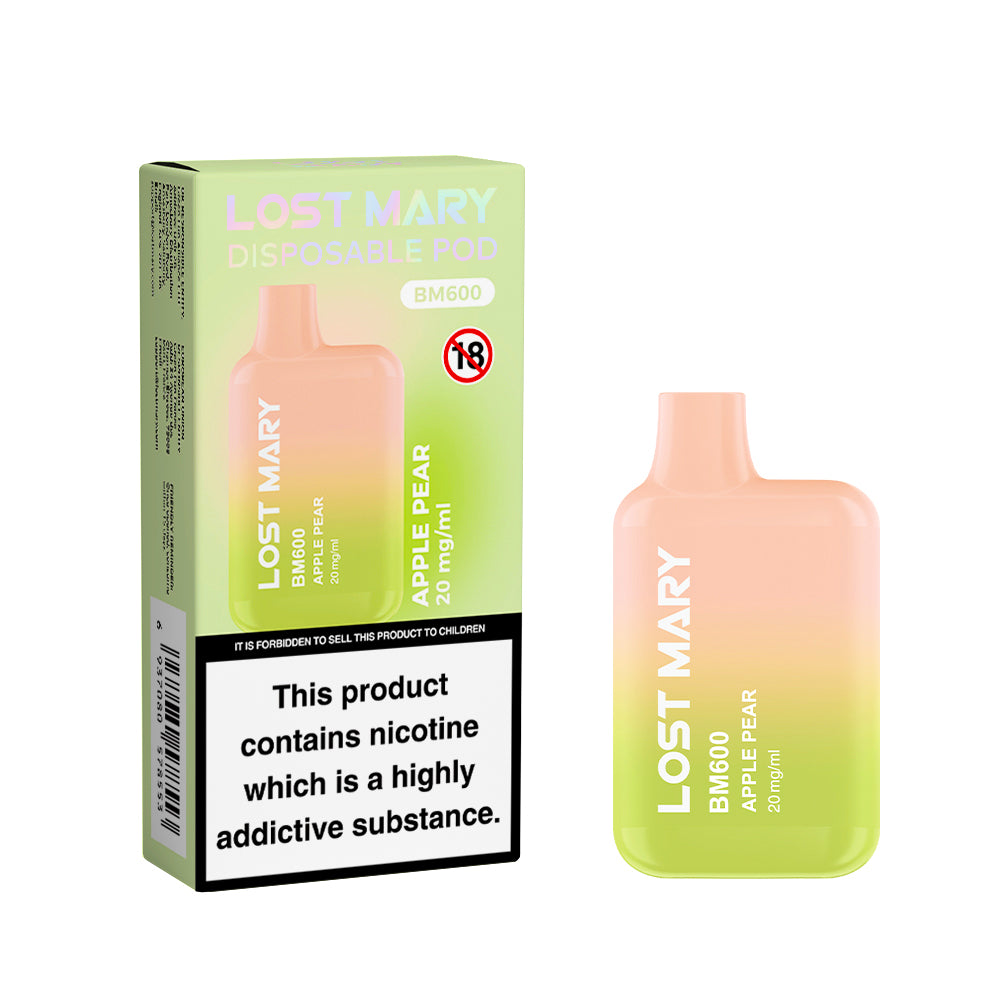 Lost Mary disposable pod, apple pear flavor.
