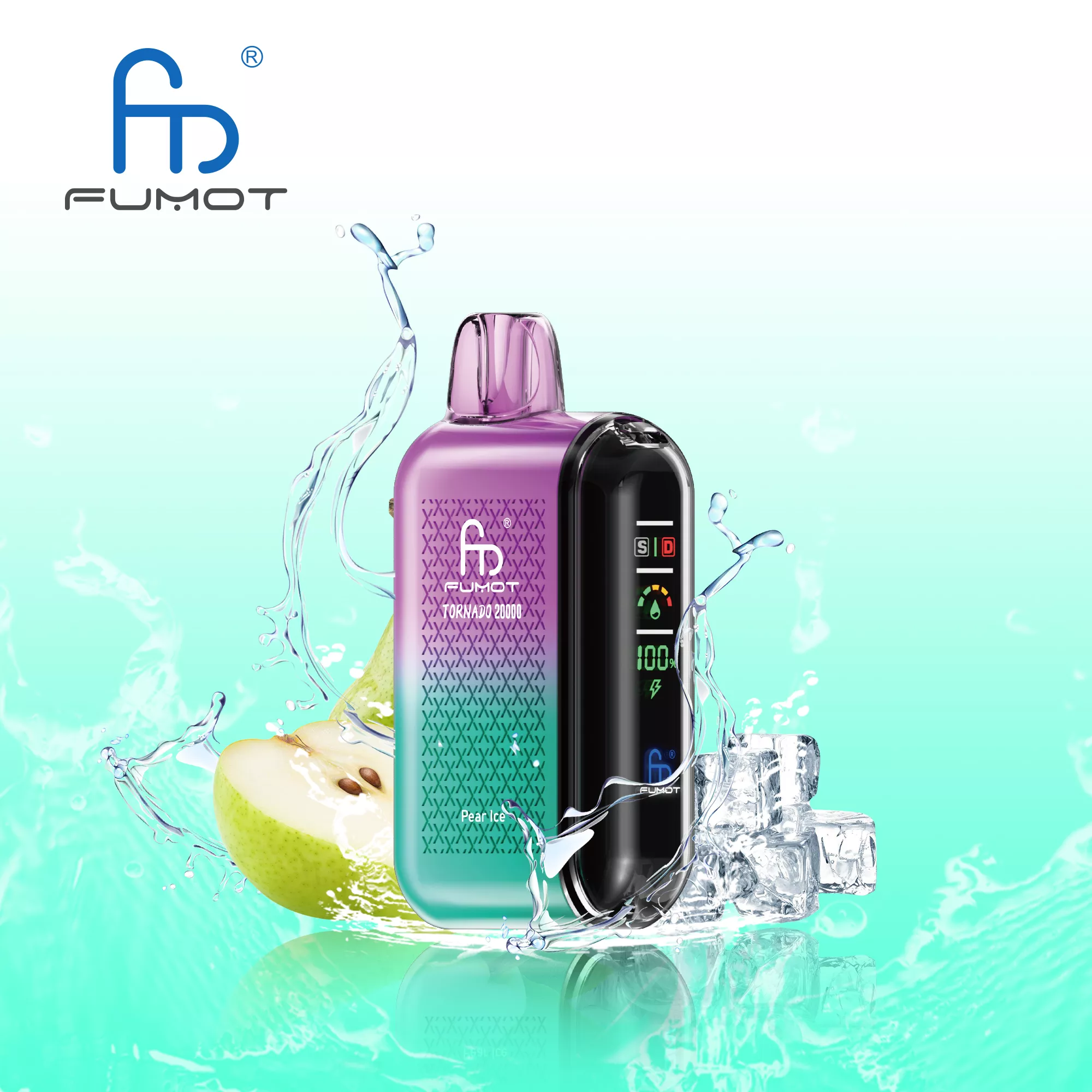 FUMOT vaping device with pear ice flavor.