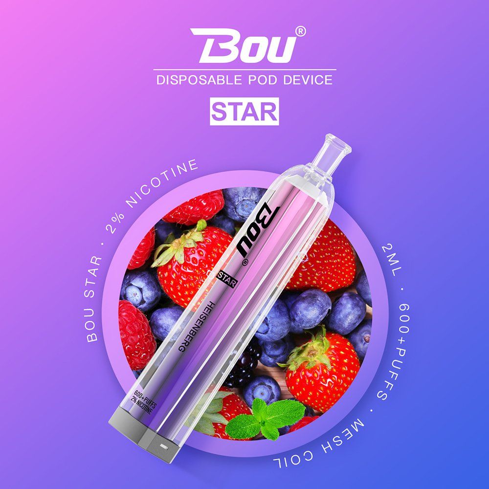 Bou disposable pod device with berry background