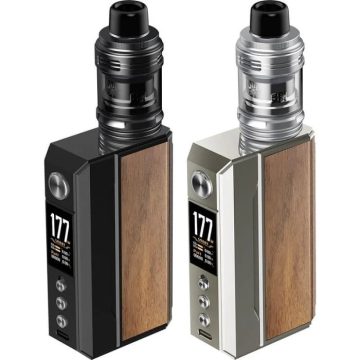 Two vape devices with digital display.