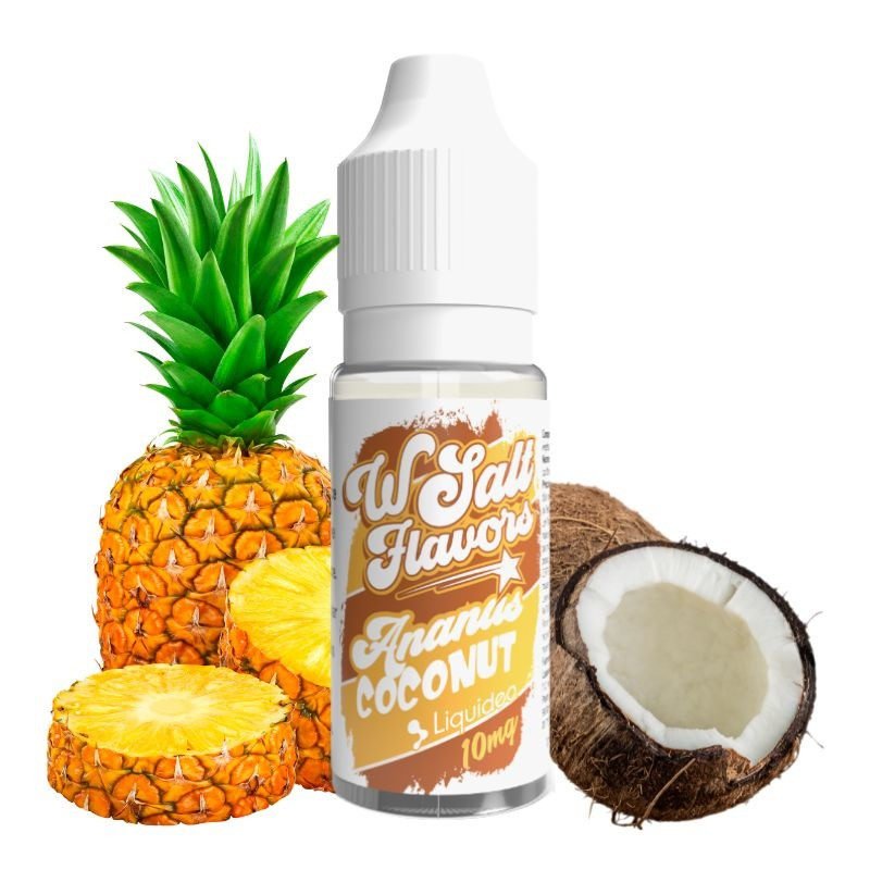 Kompozycja świeżego ananasa, kokosa i kostek lodu, symbolizująca smak Pineapple Coconut Ice e-papierosa Friv 12000.