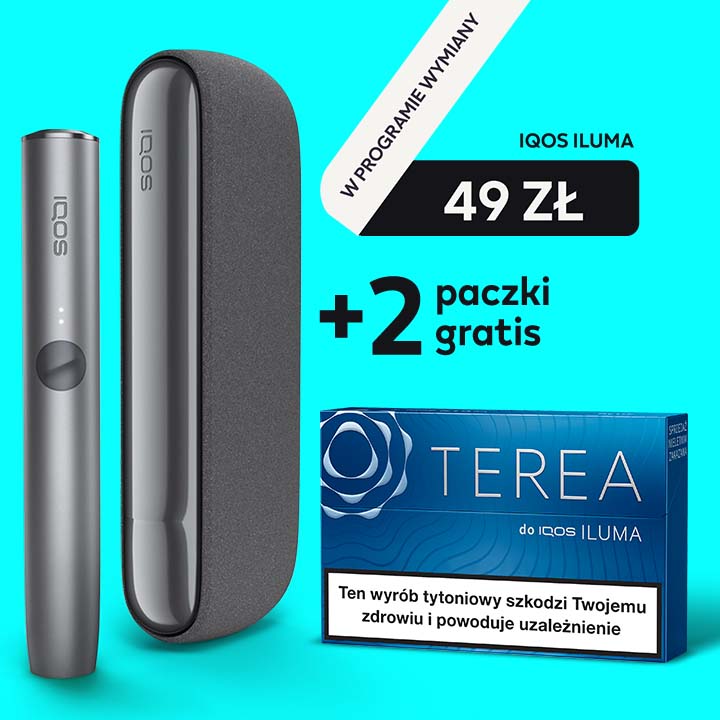 Zdjęcie przedstawiające ofertę wymiany urządzenia IQOS.