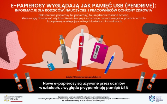 Tytuł artykułu na tle e-papierosa i symboli matematycznych.