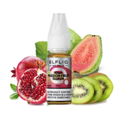 Zdjęcie z owocami: kiwi, marakują, guava, borówki i wiśnie.
