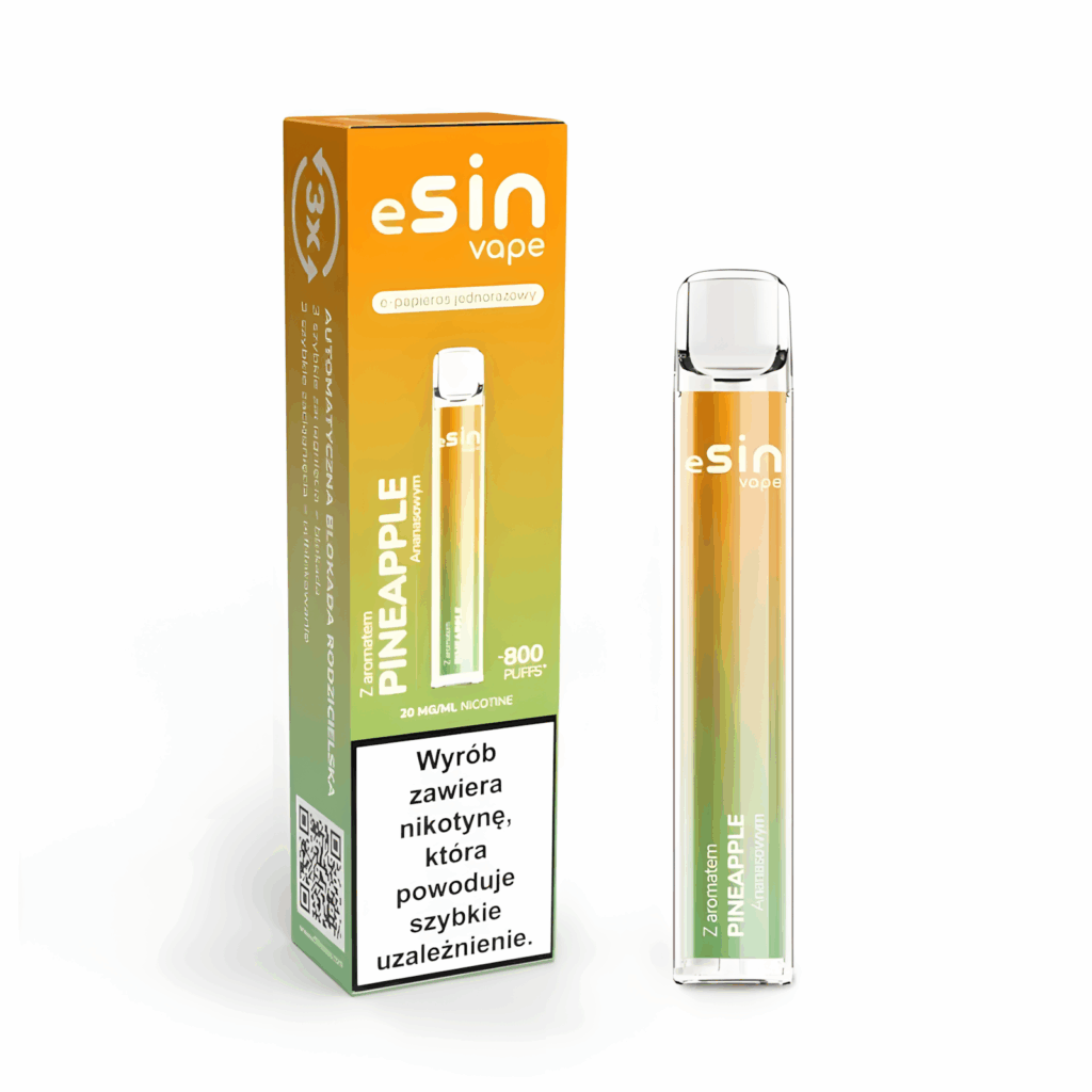 Esin Vape 800,800 zaciągnięć,Esin Vape 800 puffs,automatyczną blokadę rodzicielską,Child Lock