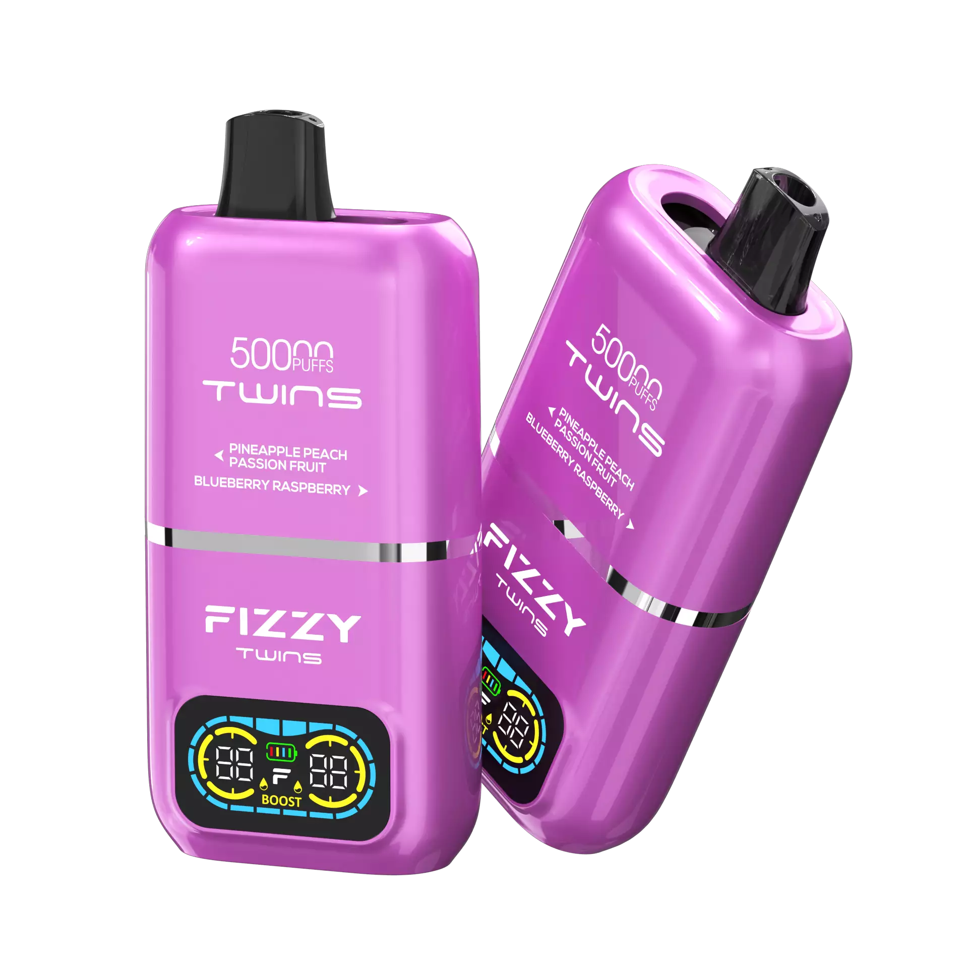 Tabela porównująca wydajność Fizzy Twins Pod System i jednorazówki Fizzy Twins 50000.