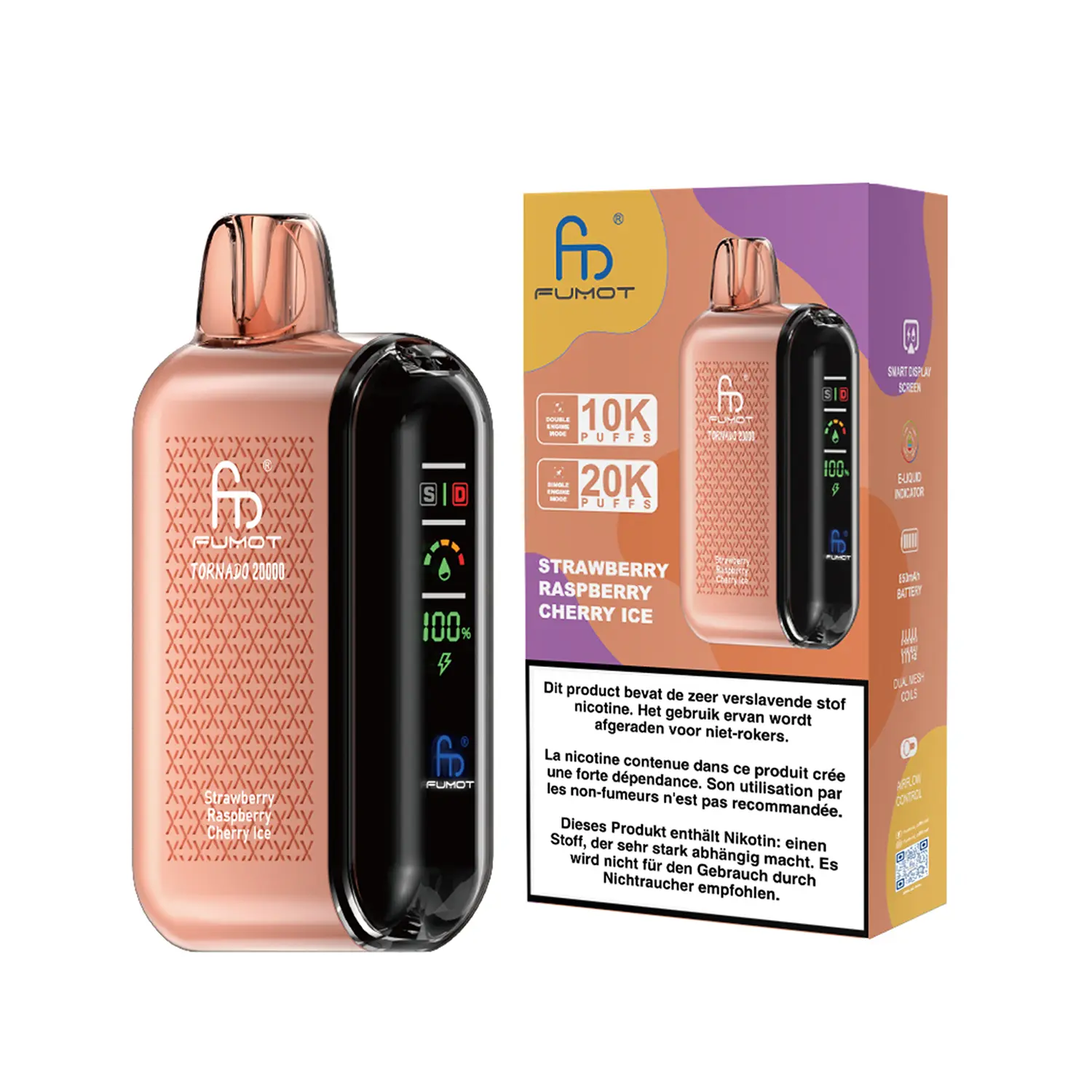 Zdjęcia e-papierosów RANDMTORNADO 15000 PUFFS i FUMOT 20000 Puffs.