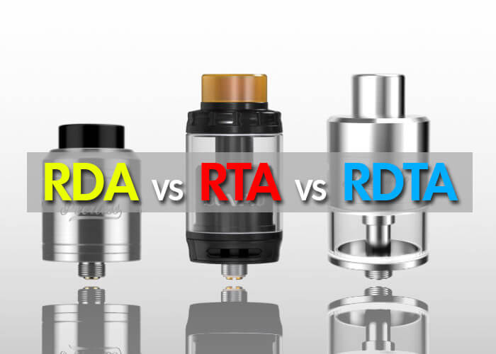 Różne typy atomizerów RTA i RDA
