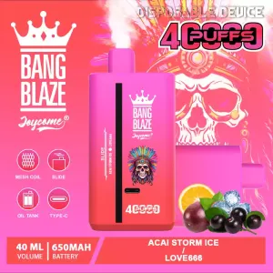 Zdjęcie produktu Bang Blaze 40000 Puffs Dual Smak, prezentujące jego wygląd, możliwe dwa smaki i imponującą wydajność, symbolizujące czwartą drogę w zakupie vape.