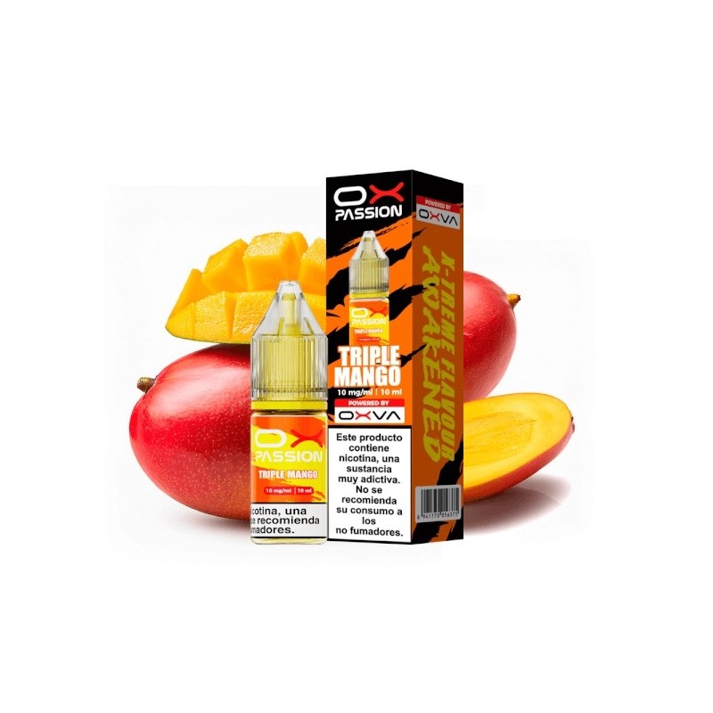 Obraz podzielony na dwie części: po lewej świeże, soczyste mango, po prawej probówki i kolby laboratoryjne z chemicznymi związkami, symbolizujące sztuczne tworzenie smaku.