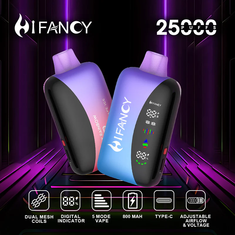 inteligentny e-papieros jednorazowy Hifancy, Smart Disposable vape 2025, innowacyjny e-papieros z ekranem, nowoczesny vape Hifancy - EU Warehouse HIFANCY RAINBOW 25000 Puffs Disposable Vape Wholesale ...
