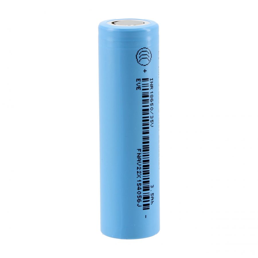 bateria litowo-jonowa zimno wpływ, spowolnienie jonów bateria vape mróz, bateria e-papierosa na zimnie - Akumulator 18650 litowo-jonowy Eve 3500 mAh 3,6 V - sklep kolba.pl
