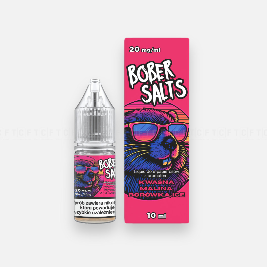 borówka kwaśna malina, słodko-kwaśny smak, pazur owoce, e-papieros jagodowy - Liquid Bober Salts 10ml – KWAŚNA MALINA, BORÓWKA, ICE 20mg/ml ...