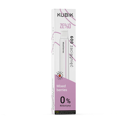 Kolorowe jednorazówki 0mg, e-papierosy o smaku owocowym, bogactwo smaków, bez nikotyny, atrakcyjne opakowania, vape, nie nudne - E-papieros Jednorazowy KUBIK ZERO Mixed Berries 0mg | Pro Vape Polska