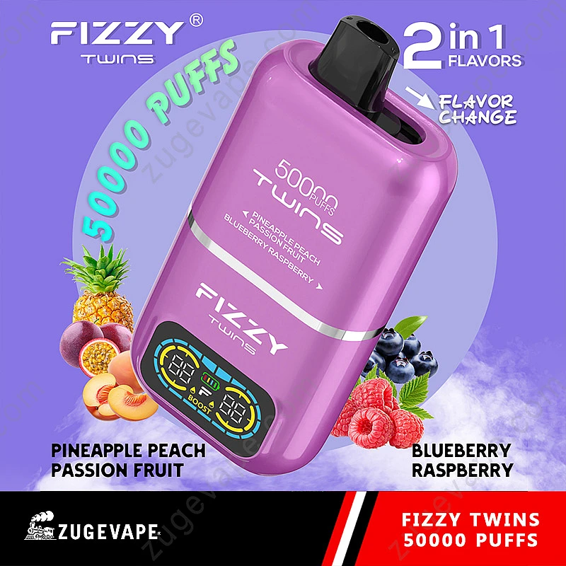 Fizzy Twins 50000 Puffs,e-papieros 50000 buchów,recenzja Fizzy Twins,największy e-papieros,ładowalna jednorazówka