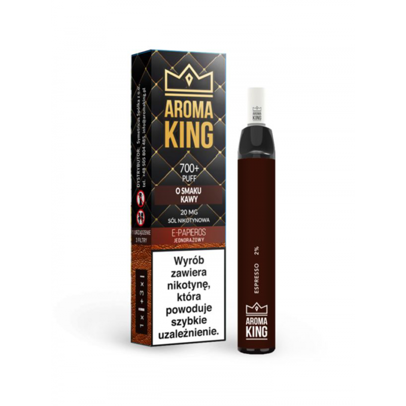 jednorazówka smak kawy zły, skreślona filiżanka kawy vape, nieudany aromat kawowy e-papieros - Jednorazowy e-papieros Aroma King 700 Kawa