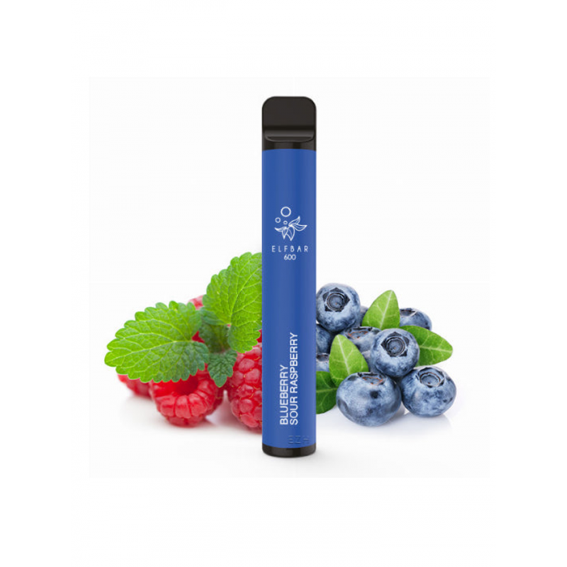jednorazówka borówka kwaśna malina, smak vape blueberry sour raspberry, borówki i maliny e-papieros - Jednorazowy e-papieros Elf Bar 600 Blueberry Sour Raspberry