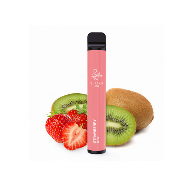 Jednorazówka Strawberry Kiwi 0mg, truskawka, kiwi, egzotyczne owoce, słodki smak vape, deserowy e-papieros - Jednorazowy e-papieros Elf Bar 600 Strawberry Kiwi