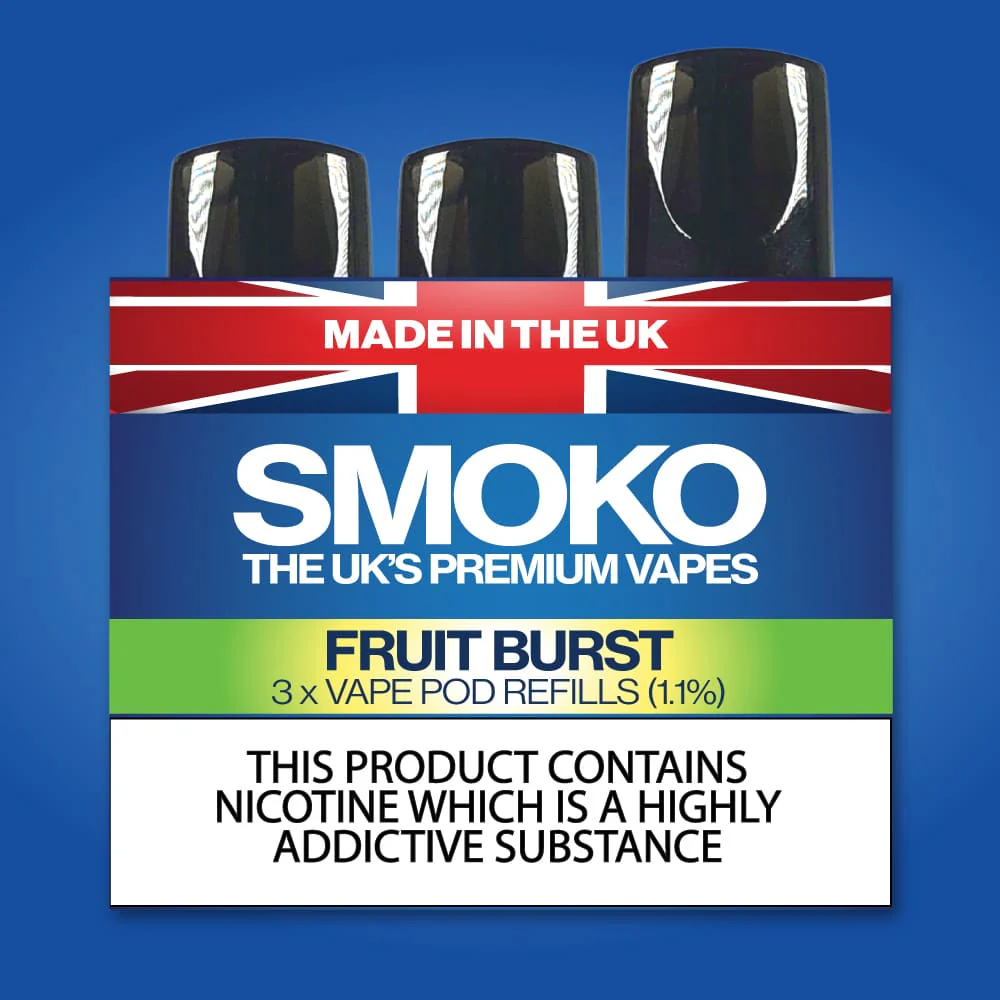 infografika skład smaku vape, rozkład smaku Hifancy, schemat owocowych nut - Wkłady Vape POD o smaku Fruit Burst wyprodukowane w Wielkiej ...