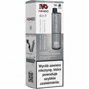 System hybrydowy vape, e-papieros z wymiennym wkładem, IVG 2400, buteleczka liquidu w urządzeniu - IVG 2400 Starter Kit Blue x 4 flavours - IVG 2400 / E-Papieros ...