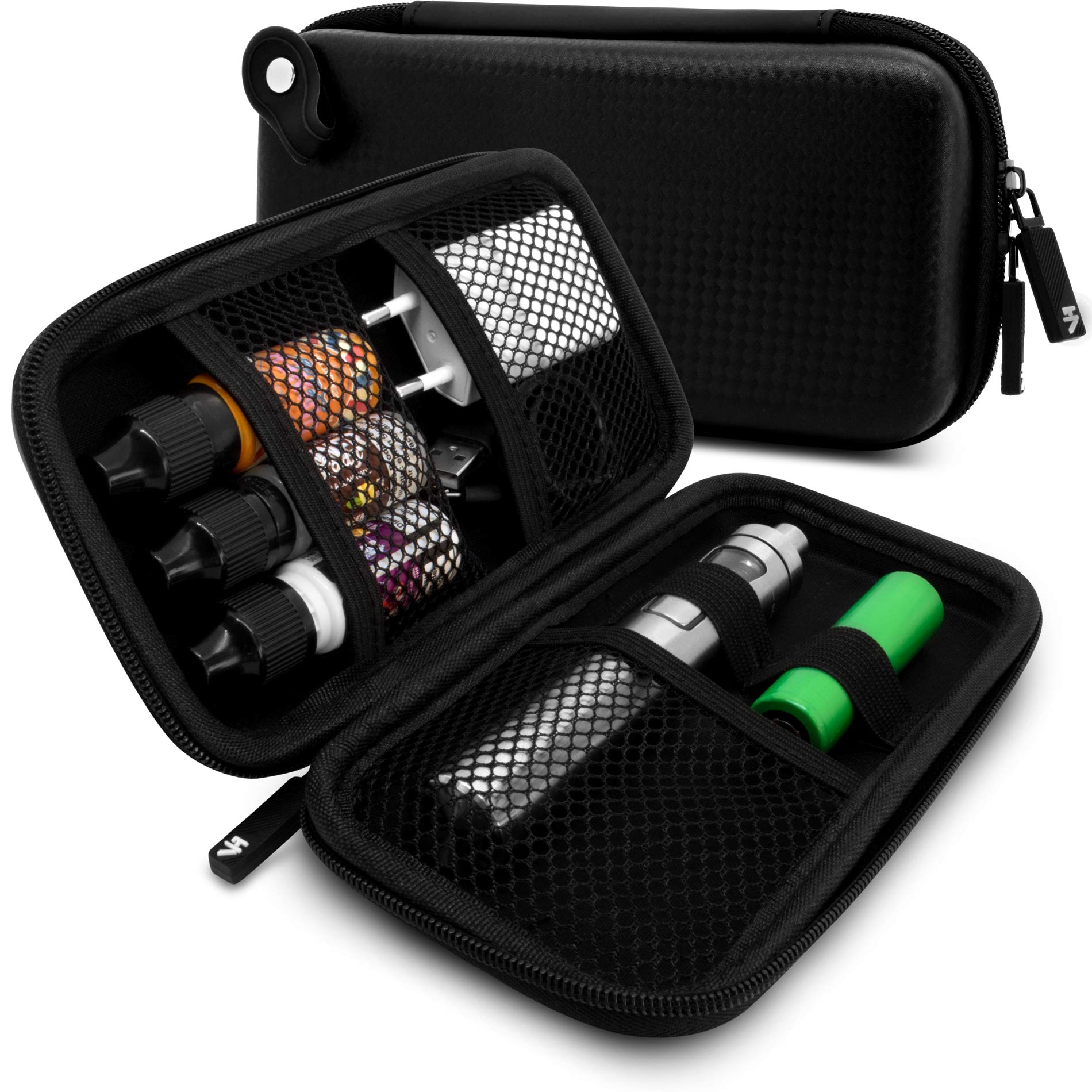 przepełniony plecak, e-papieros pod naciskiem, przypadkowe uruchomienie vape, powerbank i książka - VapeHero® Torba na e-papierosa | Etui Vape na liquidy i akcesoria w podróży  : Amazon.pl: Zdrowie i gospodarstwo domowe