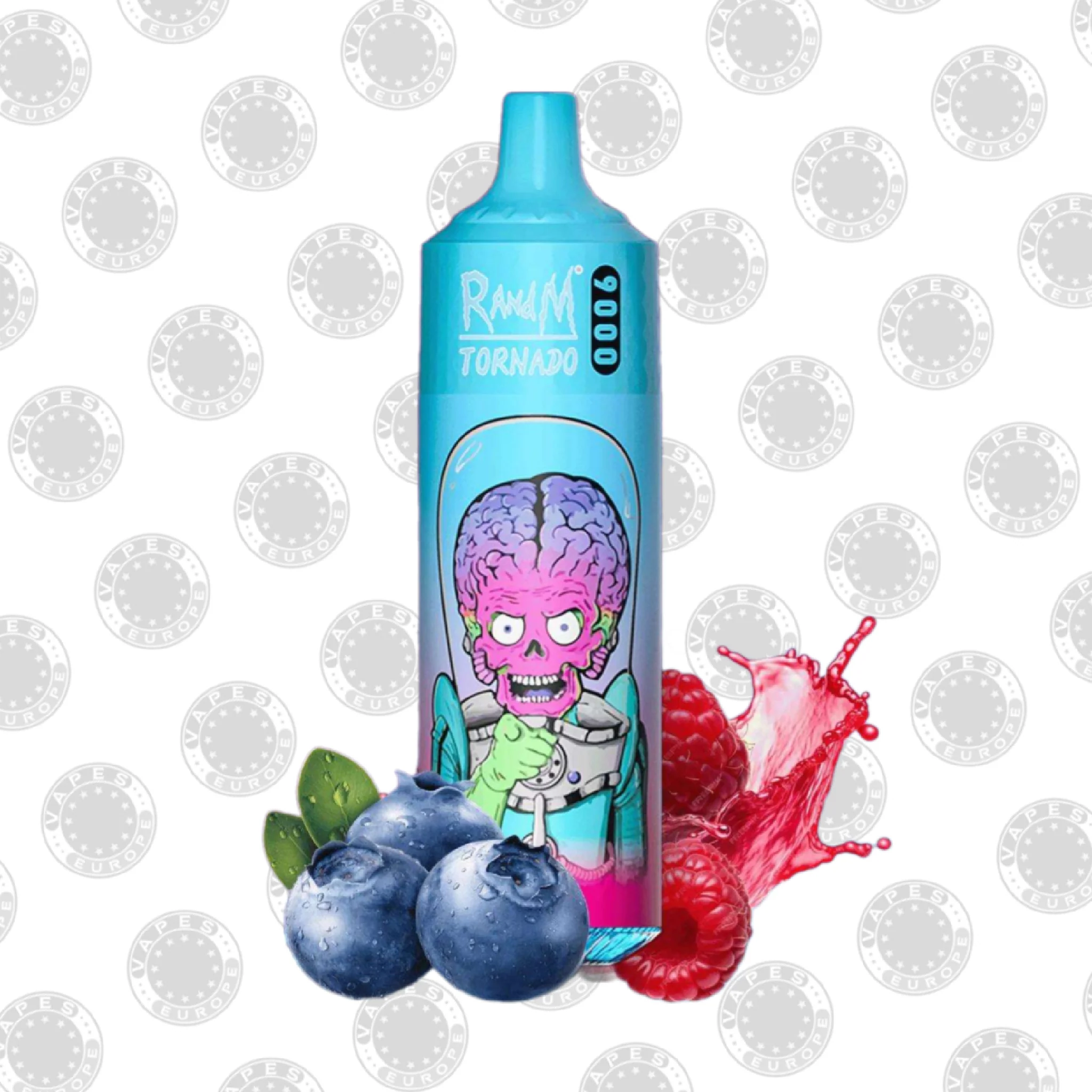 jagody maliny owoce leśne vape, kwaskowy smak e-papierosa, Blueberry Raspberry grafika - RandM Tornado 9000 - Jagoda Malina | 18,99 £