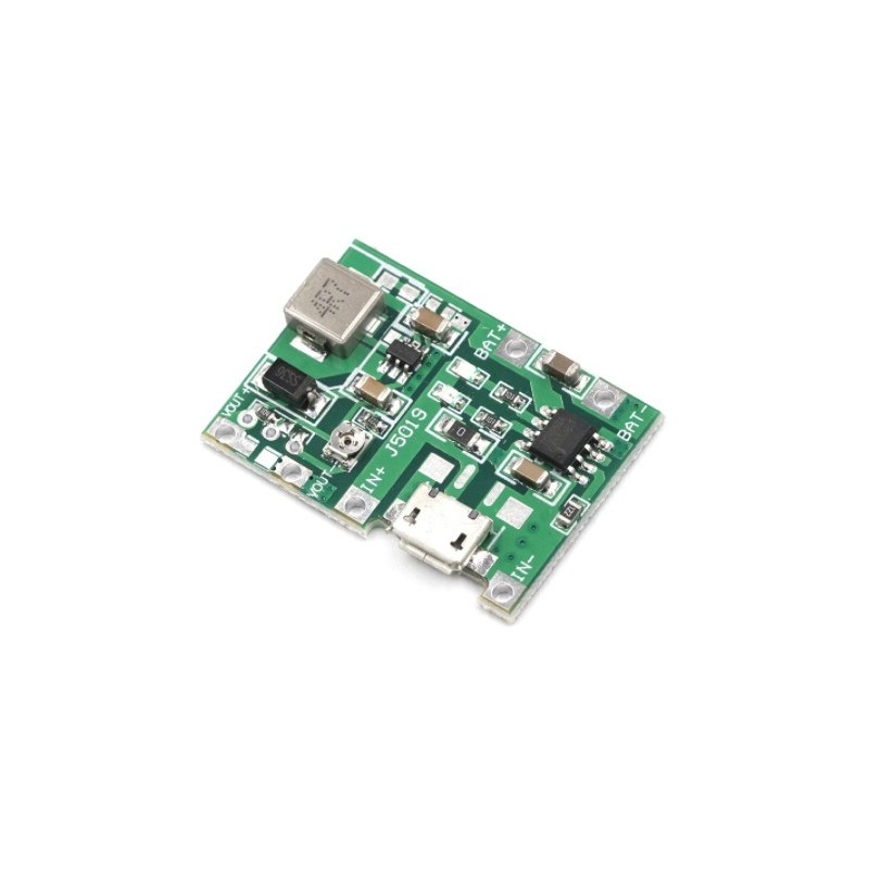 Moduł ładowania TP4056, przetwornica Step-Up, płytka BMS bateria, zabezpieczenia ogniw litowych, DIY power bank schemat - Moduł ładowarki Li-Ion 1A z układem TP4056 i przetwornicą - sklep ...