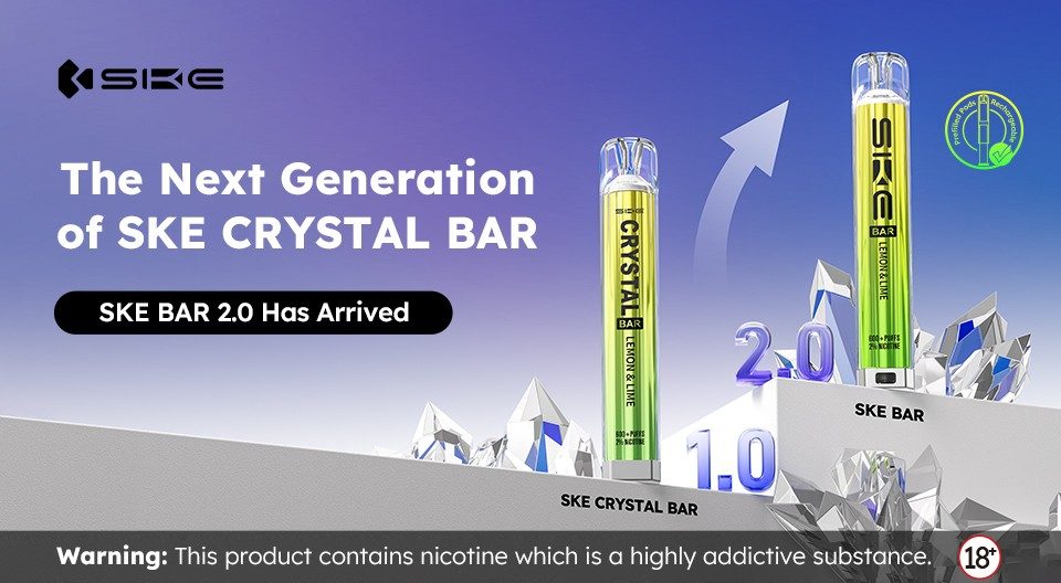 SKE Crystal Bar, lupa, recenzja e-papierosa, testowanie vape, innowacja 2026 - SKE Bar: The Next Generation of SKE Crystal Bar Has Arrived • VAPE HK