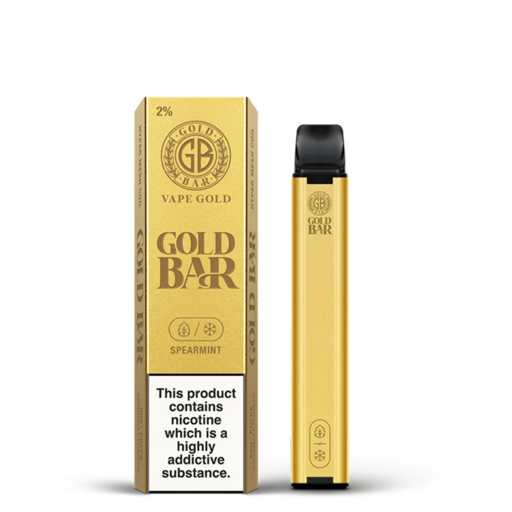 Gold Bar vape design, matowe złoto e-papieros, minimalistyczny vape, luksusowy e-papieros, sztabka złota vape - 20mg (2%) Gold Bar Vape - CLEARANCE - £1.99 Each - VAPE.CO.UK