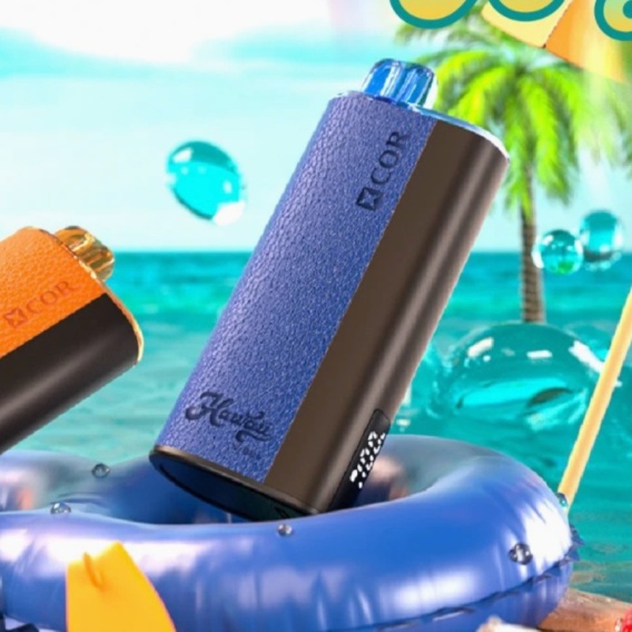 płaski lekki e-papieros w kieszeni marynarki, dyskretny vape w marynarce, Xcor Hawaii Pro w garniturze - Hawaii Xcor 12000 Mr Blue