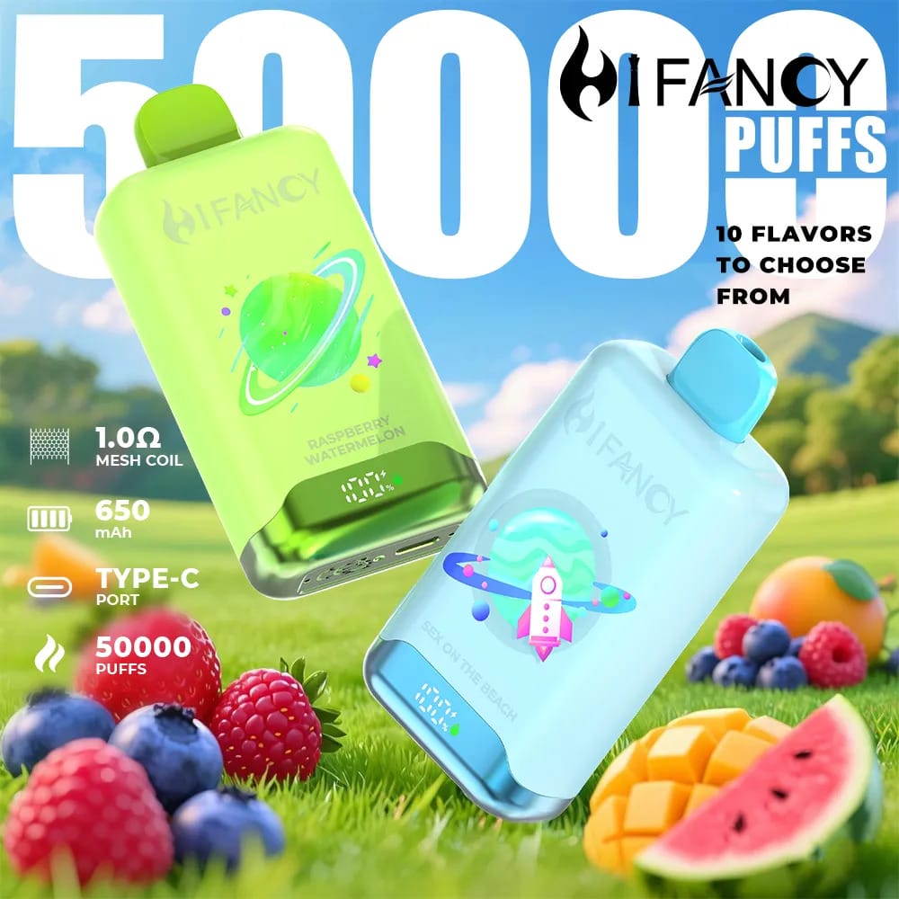 Ur1 Vape vs Hifancy Space 50000 porównanie rozmiarów, mały jednorazowy e-papieros obok smartfona, Ur1 Vape jak zapalniczka - Hifancy Space 50000 Puffs Jednorazowy Vape - VapeDream