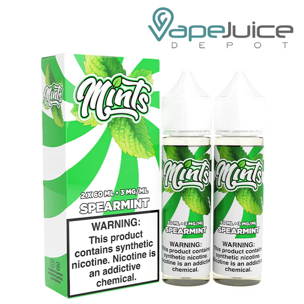 Spearmint vape, sweet mint leaves, gentle cool vaping, green mint vape liquid, mięta zielona e-liquid - Mints e-Liquid Spearmint Twin Pack