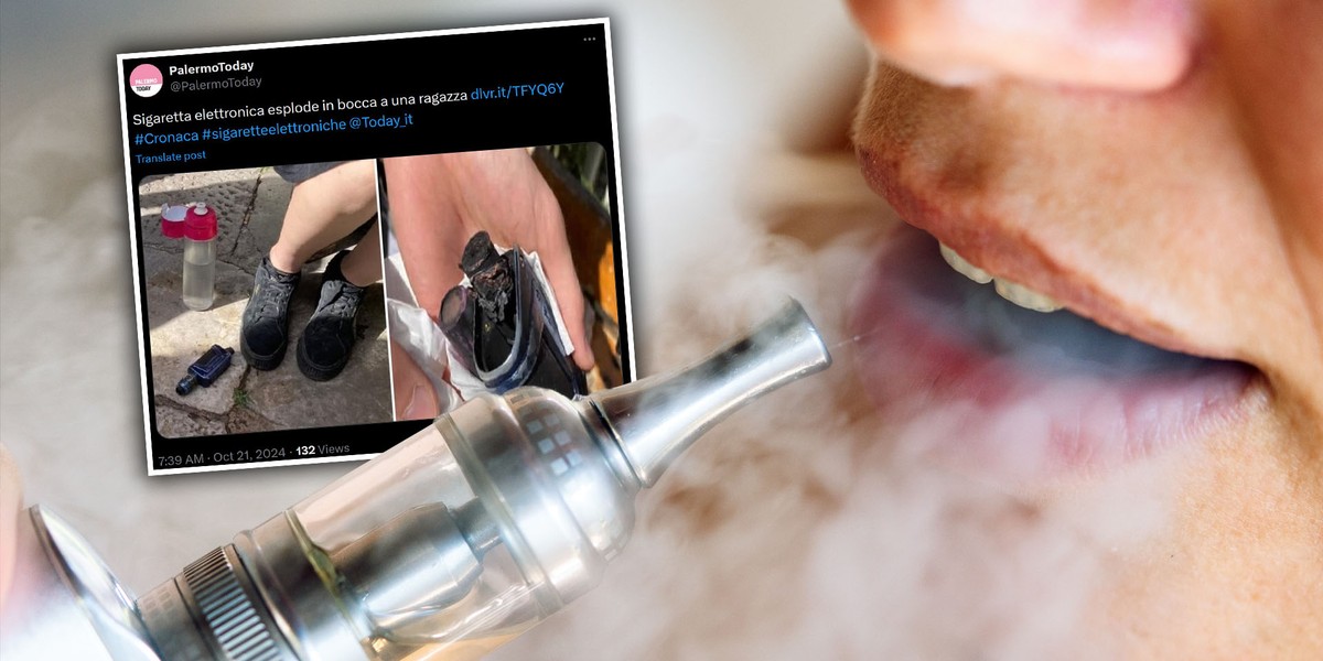 wyrzucanie uszkodzonego e-papierosa, płonąca bateria litowa, eksplozja vape - Makabra we Włoszech. E-papieros wybuchł w ustach 20-letniej Polki
