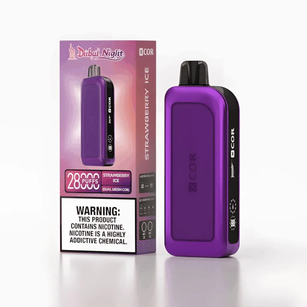 XCOR Dubai Night 28000 Puffs, elegancki vape jednorazowy, e-papieros premium, czarny vape nocny klub - Xcor Dubai Night 28000 Puffs Jednorazowy Vape - VapeDream