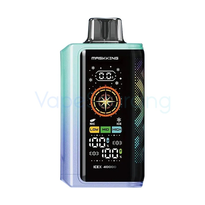 Maskking ICEX 40000 dwa ekrany, e-papieros z podwójnym wyświetlaczem, interfejs użytkownika vape - Maskking ICEX 40000 Kit Dual Screen Vape | Vapesourcing