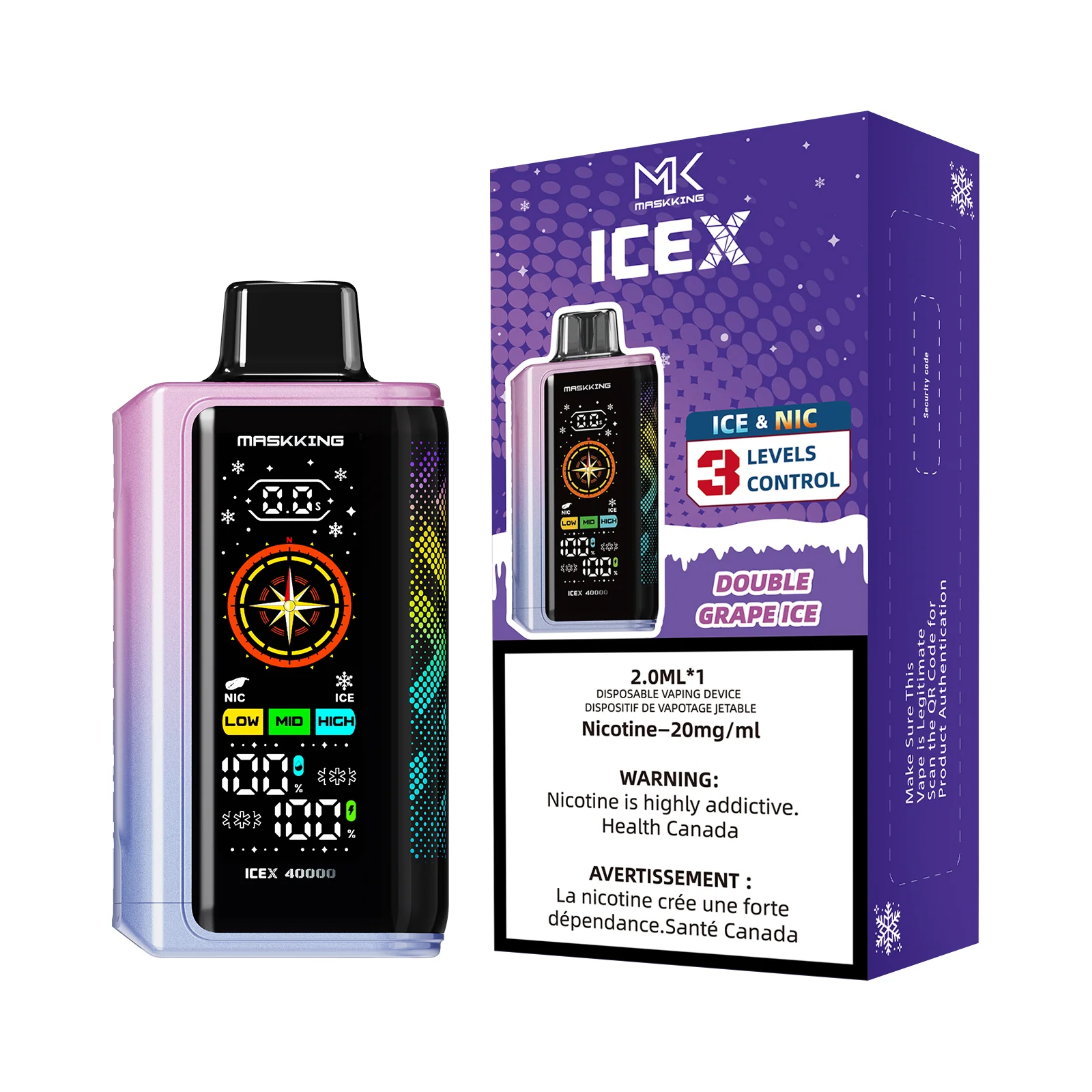 technologia Dual Mesh vape, grzałka siatkowa e-papierosa, wnętrze Maskking ICEX, innowacja vape - Maskking IceX Disposable Vape – Atlantic Distributions
