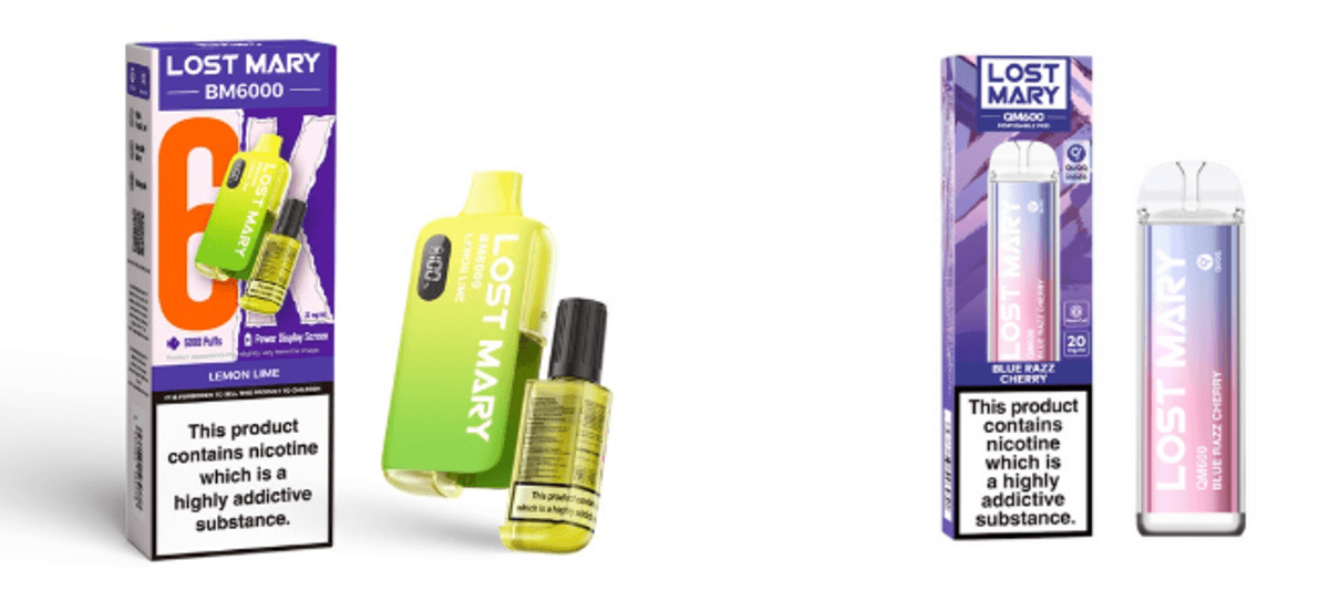 Lost Mary QM600 vs BM600 porównanie, Lost Mary jednorazówki obok siebie, pojedynek e-papierosów - Lost Mary BM600 vs. QM600 – FREESMO
