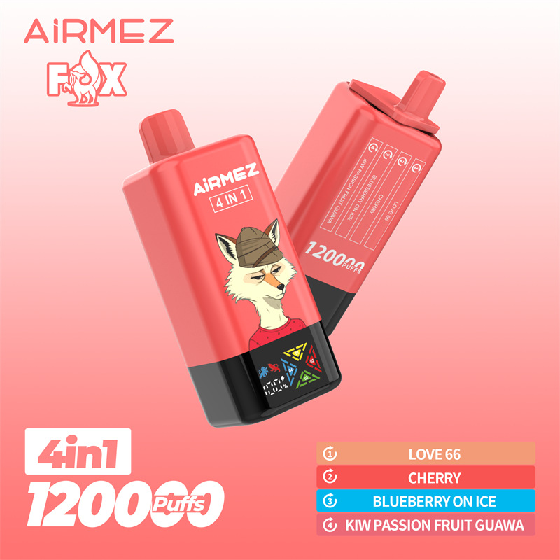 airmez fox 4 in 1 120k jednorazowy e papieros 2% – 120000 puffs | 4 smaki w 1 urządzeniu