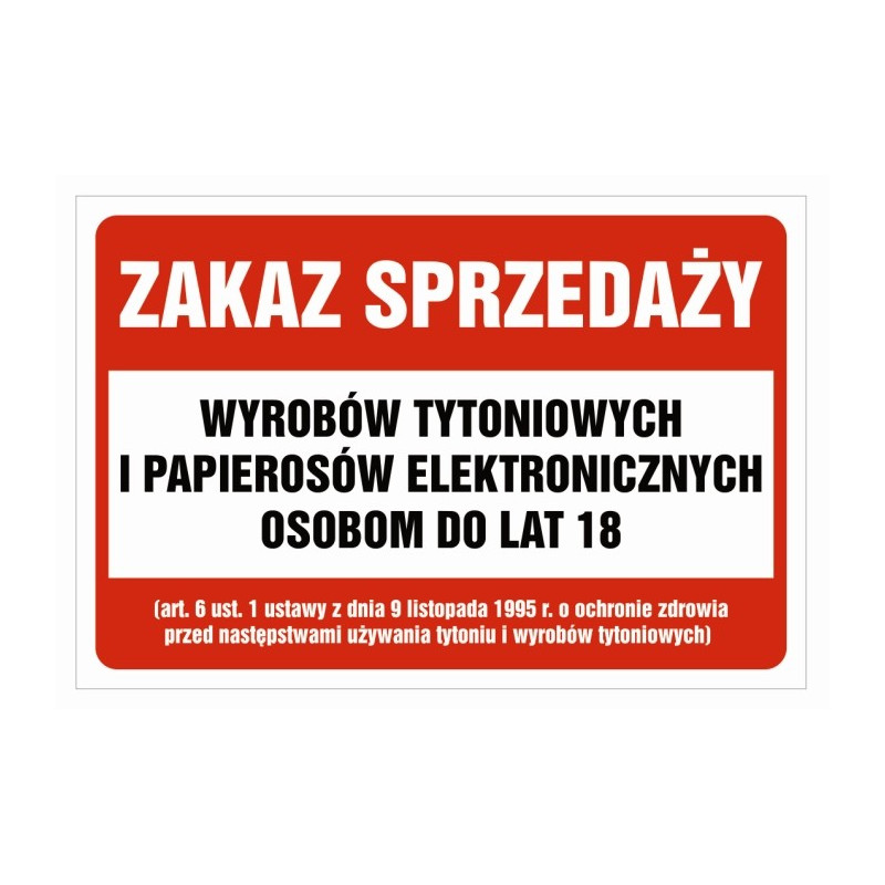 naklejka zakaz sprzedazy papie