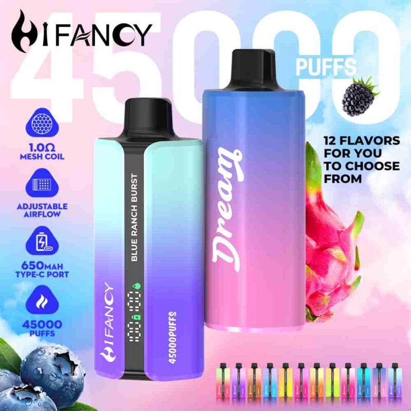 Dwa e-papierosy Hifancy, Super 70K i Dream 45K, ustawione obok siebie, symbolizujące porównanie i wybór.