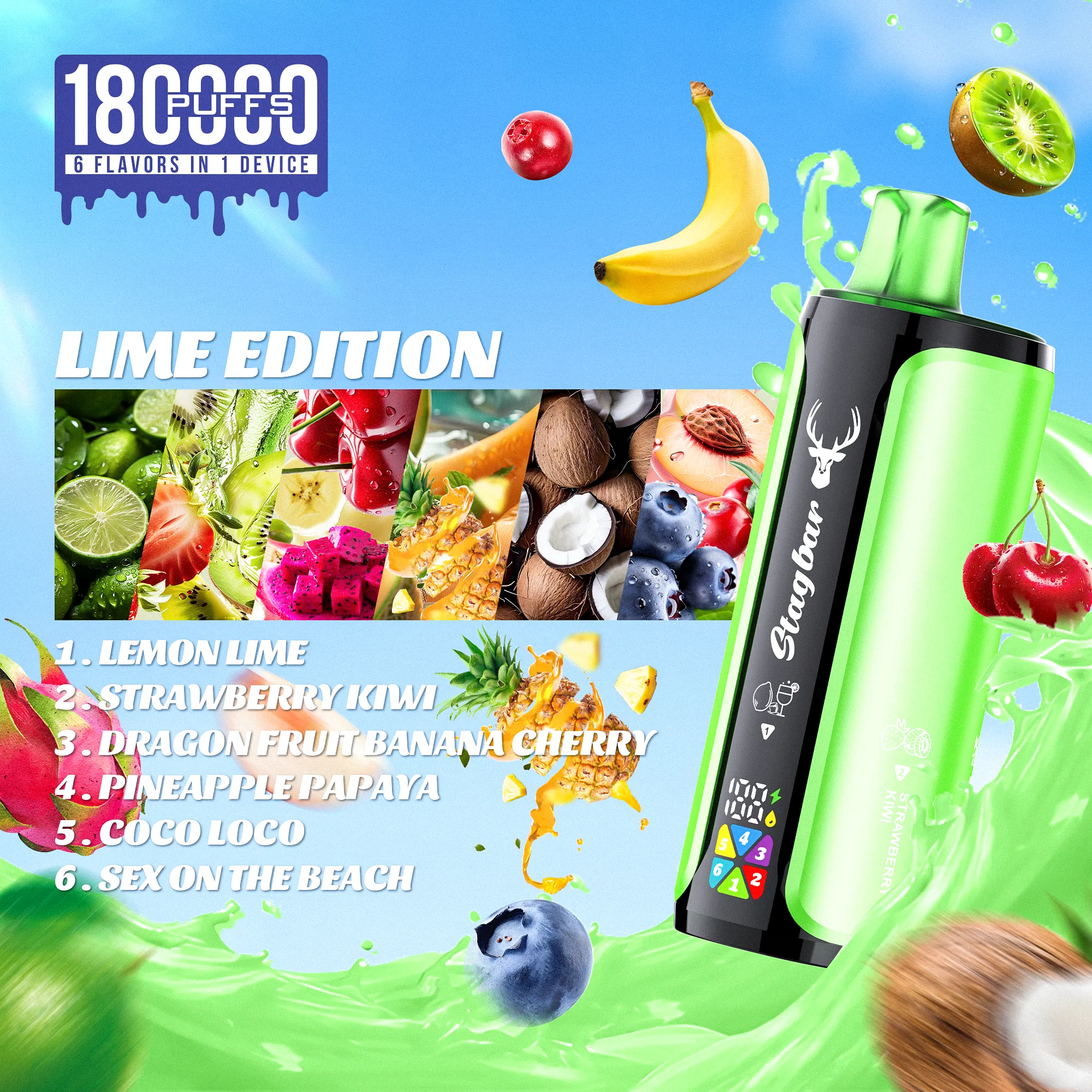 stag bar 6in1 180000 puffs